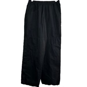 Vintage Nike Cargo Wide Pants Y2K Cotton Drawstring Side Pocket Black Small